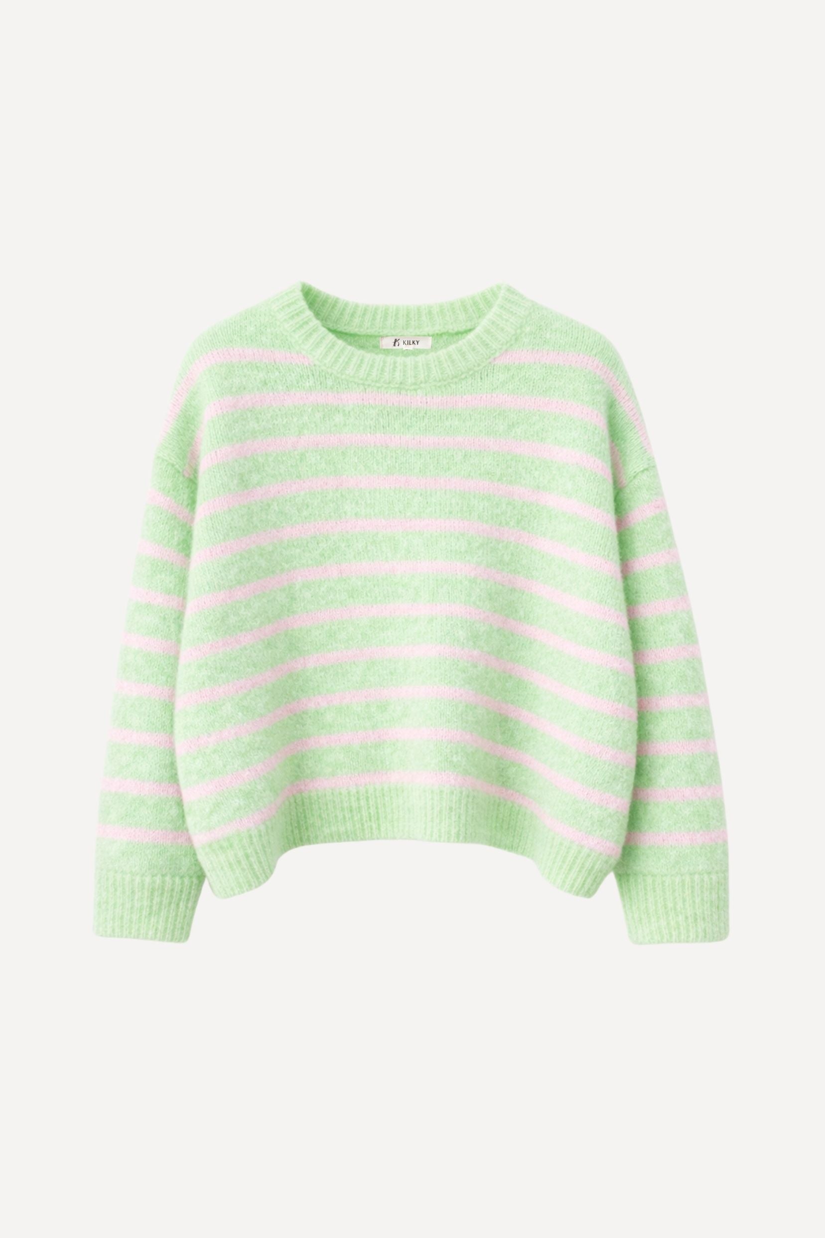 Pull Timéa - vert & rose